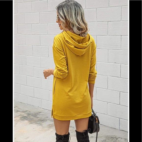 🆕Sweatshirt Hoodie Dress with Side Pockets - Picture 2 of 2